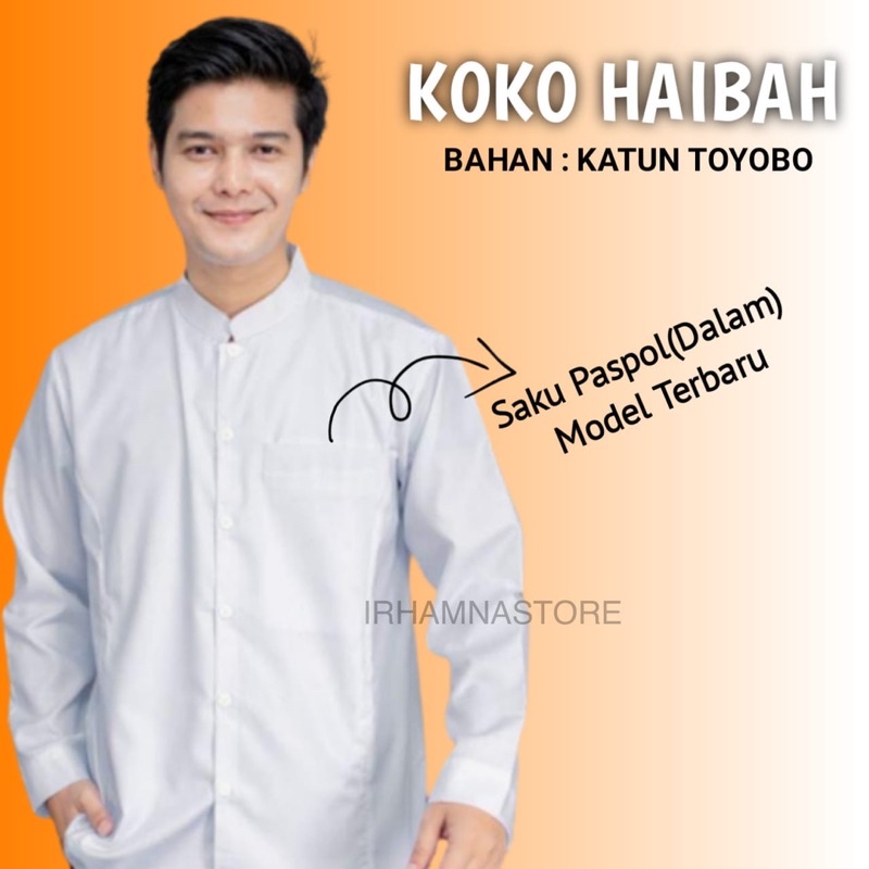Baju Koko Putih Polos Kekinian Baju Koko Putih Terbaru Baju Koko Putih Polos Lengan Panjang