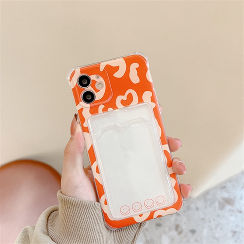 Leopard Print Phone Case for iPhone 14 13 12 11 Pro Max Se 2020 X XR Xs Max 7 8 Plus Card Slot Card Holder Storage Silicone soft Case Shock Absorption Soft TPU Back Cover