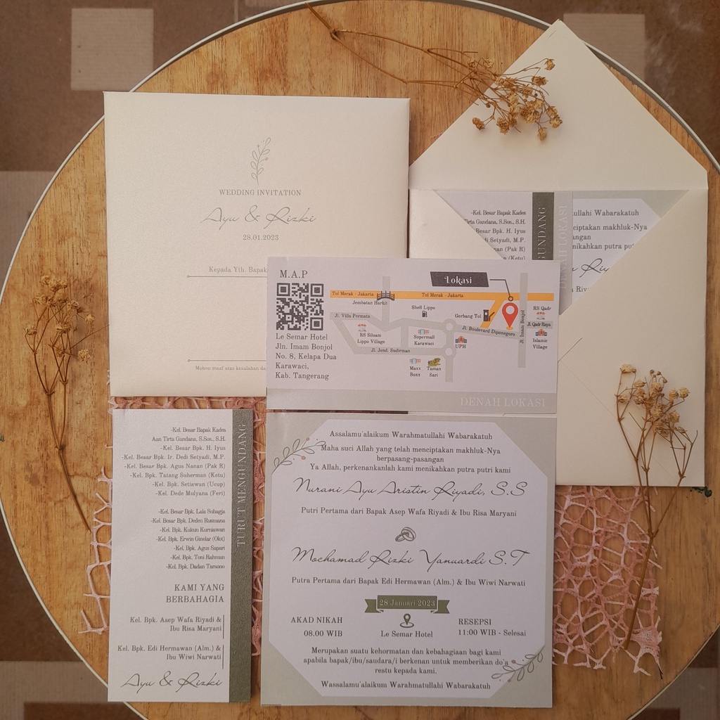 Undangan Amplop Square Jasmine - Natural