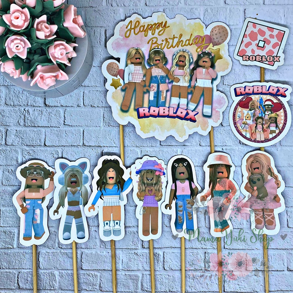 Topper Cake Hiasan Kue Ulang Tahun Motif ROBLOX GIRL