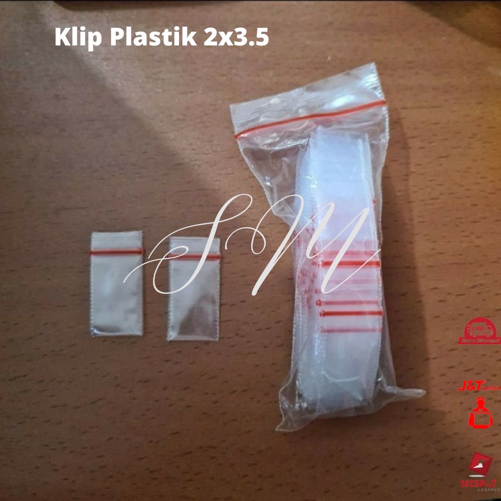 Plastik Klip Bening Ukuran 2x3.5cm / Klip Kecil TEBAL 2x3.5cm / Klip 2x3.5cm / Klip Plastik 2x3.5 TE