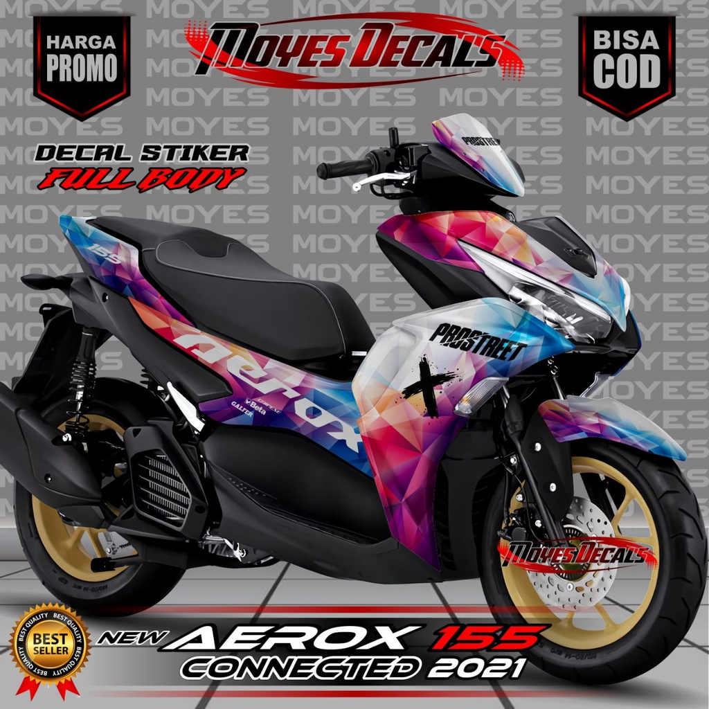 ⭐⭐⭐⭐⭐BISA COD Decal Stiker Aerox 155 Connected 2021 Full Body Motif Prostreet Bunglon Warna Variasi