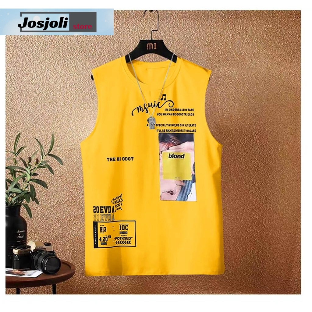 JOSJOLI_STORE/Kaos Singlet Evda/Atasan Pria Dewasa/L XL