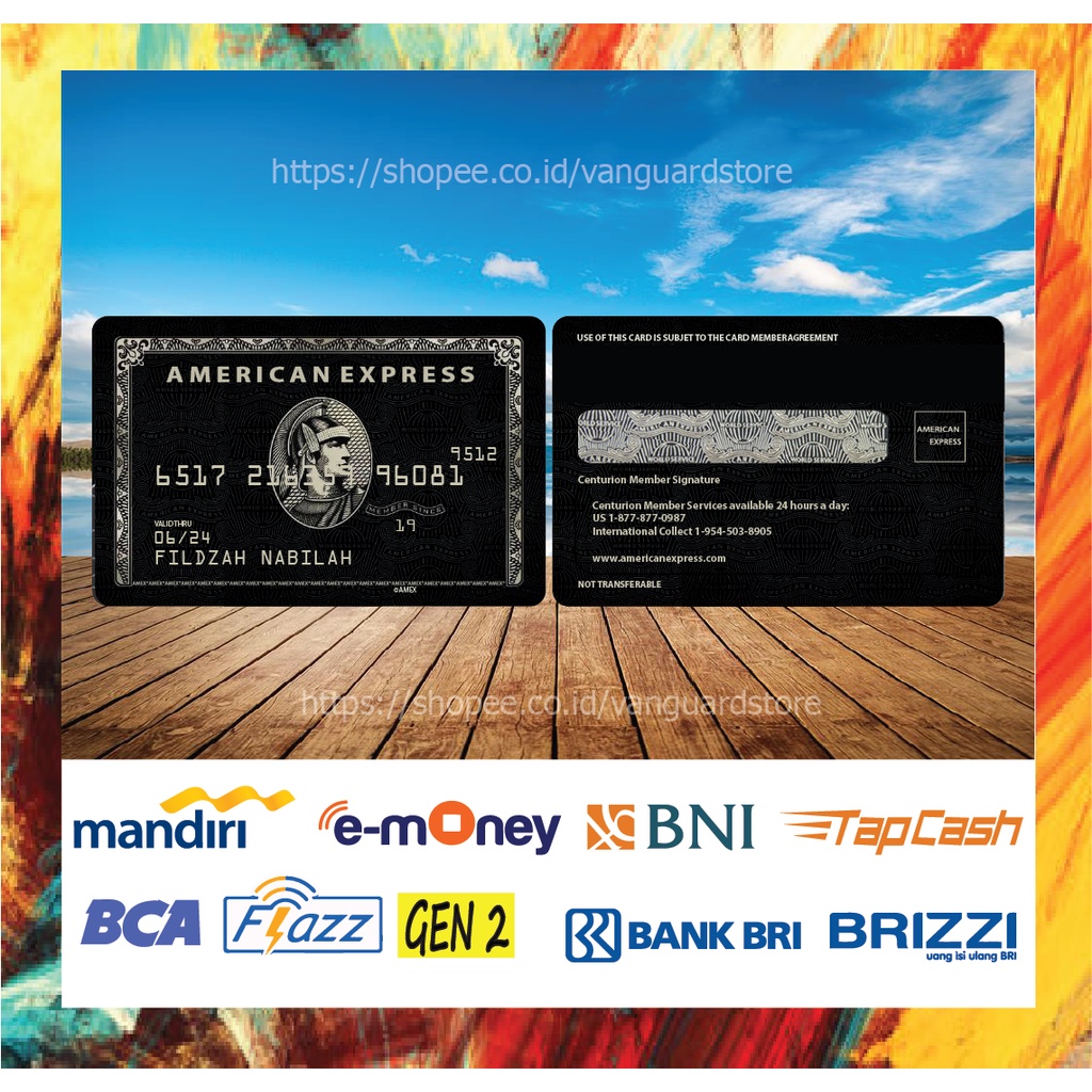 KARTU E MONEY E TOLL KARTU AMERICAN EXPRESS BLACK 1 DEBIT CREDIT EMONEY MANDIRI FLAZZ BCA BNI TAPCASH BRIZZI BRI - 2 SISI