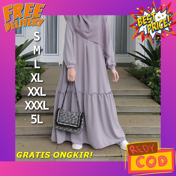 Rani Dress By Spassy Gamis Wanita Import Terbaru Bahan Ceruty Babydoll Gamis Ziper Busui Freindly Ak