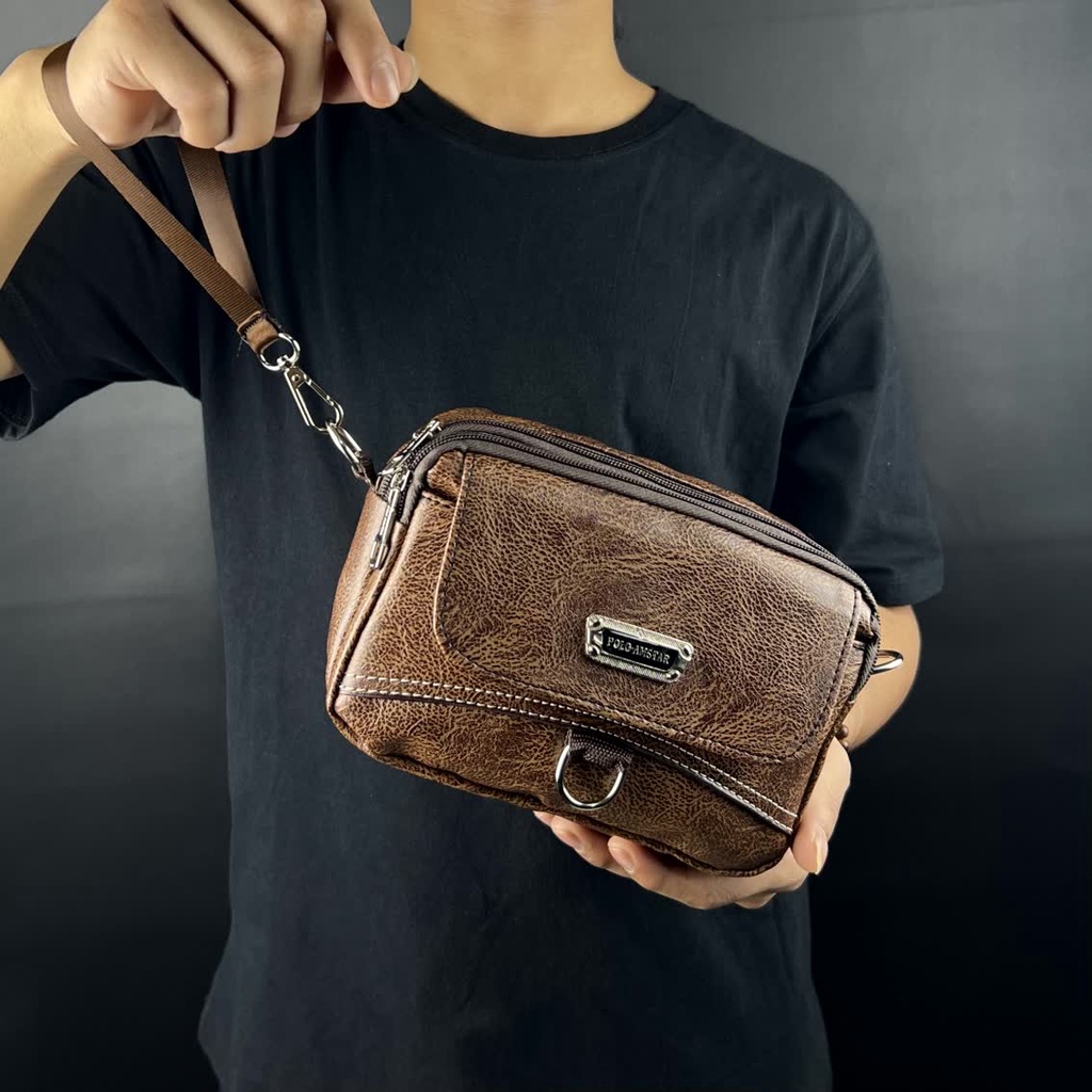 Clutch Bag Tas Tangan Hand Bag Bahan Kulit Sintetis Import Pria &amp; Wanita Tas Selempang