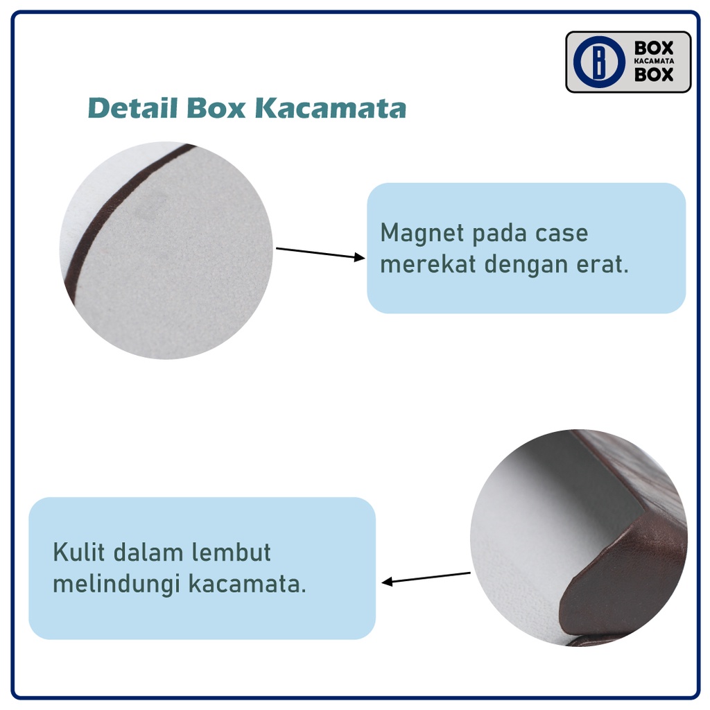 Box Kacamata / Tempat Kacamata Cepuk Magnet Bahan Kulit Lembut Free Lap / Box Kacamata Sunglasses dan Frame  H6