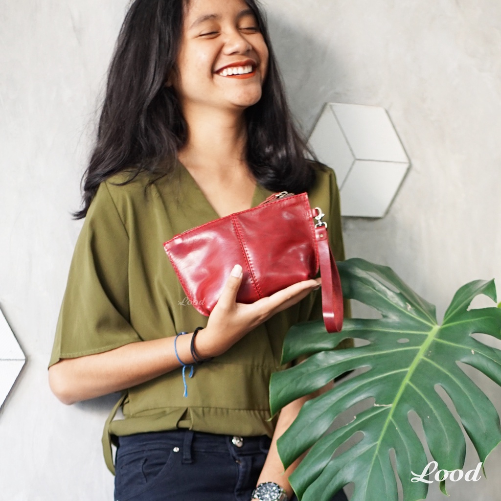 DOMPET POUCH CLUTCH WANITA KULIT ASLI ORIGINAL 100% PREMIUM CALEN - GRATIS UKIR NAMA