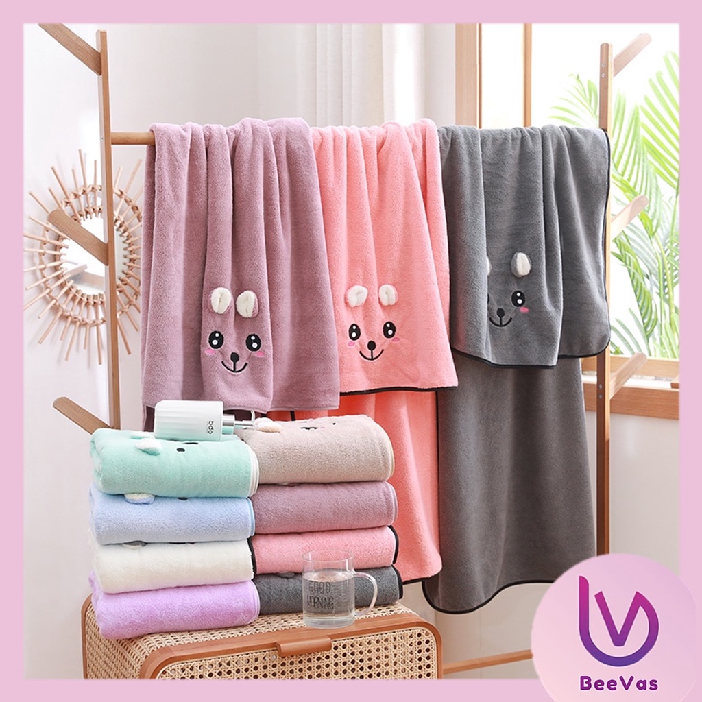 BV.ID HD952 Handuk Mandi Anak Anak Murah Bayi handuk Kuping Timbul Microfiber Bulu Lembut Super Serap Air Murah COD