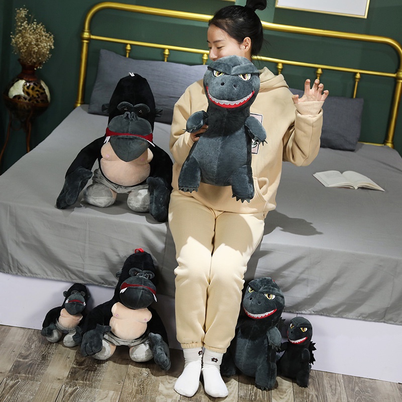 Godzilla Vs Kong Mainan Mewah Monster King Kong Boneka Boneka Lembut Monster Hadiah Lucu