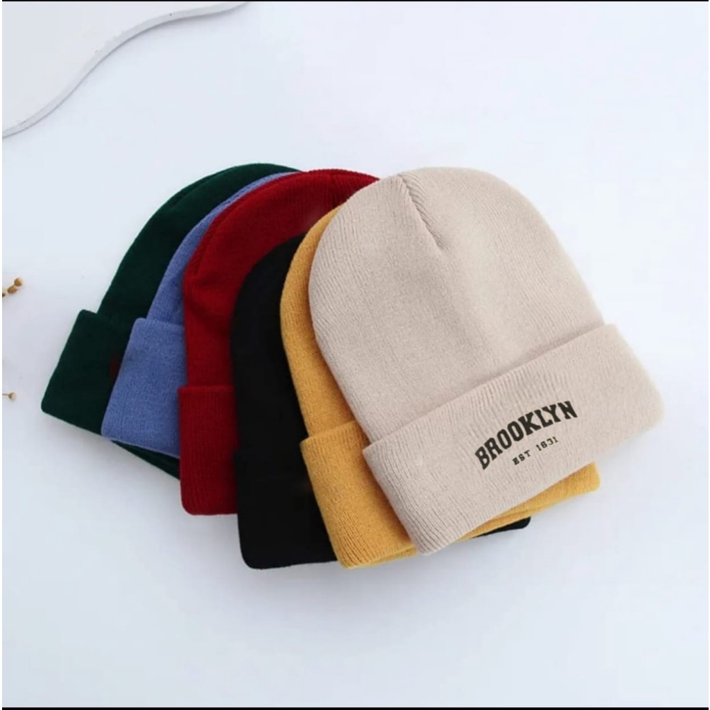 Topi Kupluk Beanies Hat Brooklyn 1631 Pria Wanita Model Terbaru Kekinian Real Pict COD