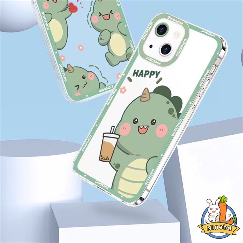 Cute Dinosaur Soft Case Tpu Motif Polkadot Compatible for Iphone 14 13 12 11 Pro Max X Xr Xs Max 7 8 6 6s Plus Se 2020 Soft TPU Silicone Precision Hole Shock-proof Phone Case and Drop-proof TPU Protective Phone Cover Casing