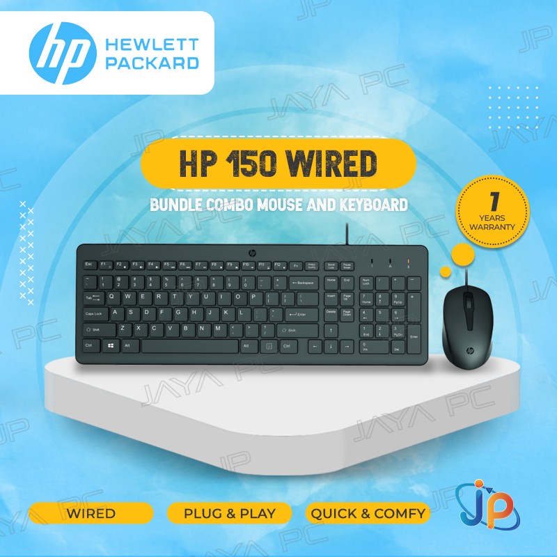 HP 150 Bundle Combo Office Wired Keyboard + Mouse