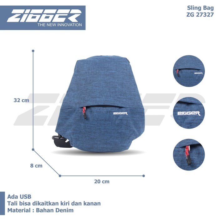 [KLIKTAS] Tas Selempang Pria ZIGGER - 27327 - Sling Bag