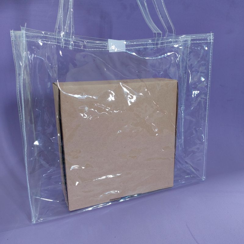 Tas Mika PVC Hampers Bening Tebal 30x10x25