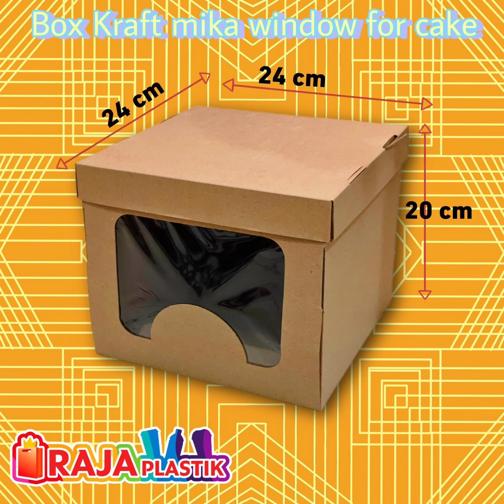 

Box CAKE KRAFT WINDOW 24x24x20cm / Dos Kraft Mika Window 24x24x20cm