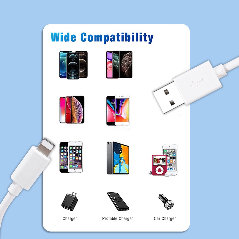 iPhone Kabel Data iPhone Lightning Charging Cable Kabel Charge Kabel Lightning USB Cable Kabel Data Apel USB Cable untuk iPhone Data Cable Lightning To USB 1M for Iphone 5 6 7 8 XS XR 11 12 Pro Max