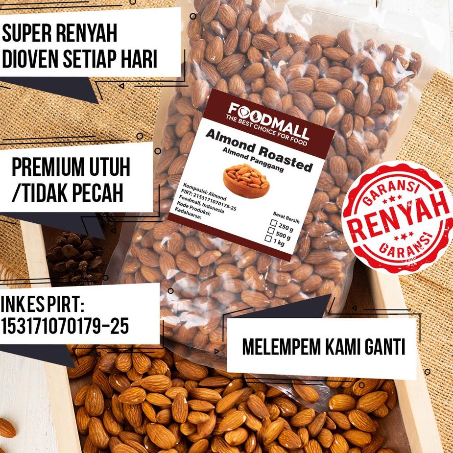 

Terbaru⭐Almond Roasted 1 kg GRADE A PREMIUM / Almond Panggang
