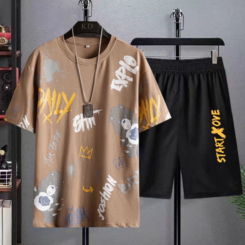 STELAN ( EXPLO ) STELAN PRIA DEWASA 1 SET KAOS DISTRO + CELANA PENDEK MODEL TERBARU