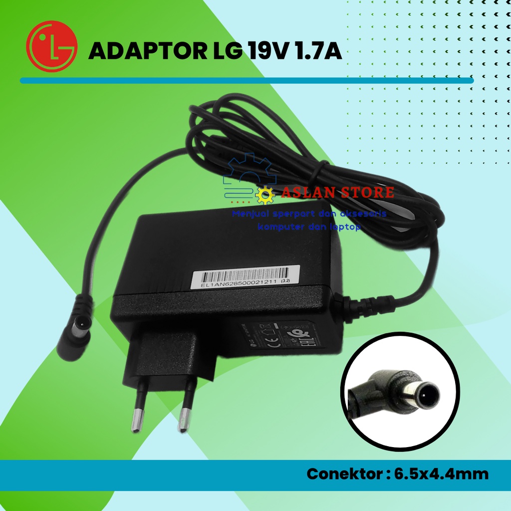 LG 19V 1.7A 40W AC Adapter Charger Adaptor TV LG Dan Monitor LCD LED LG 19V 1.7A Original