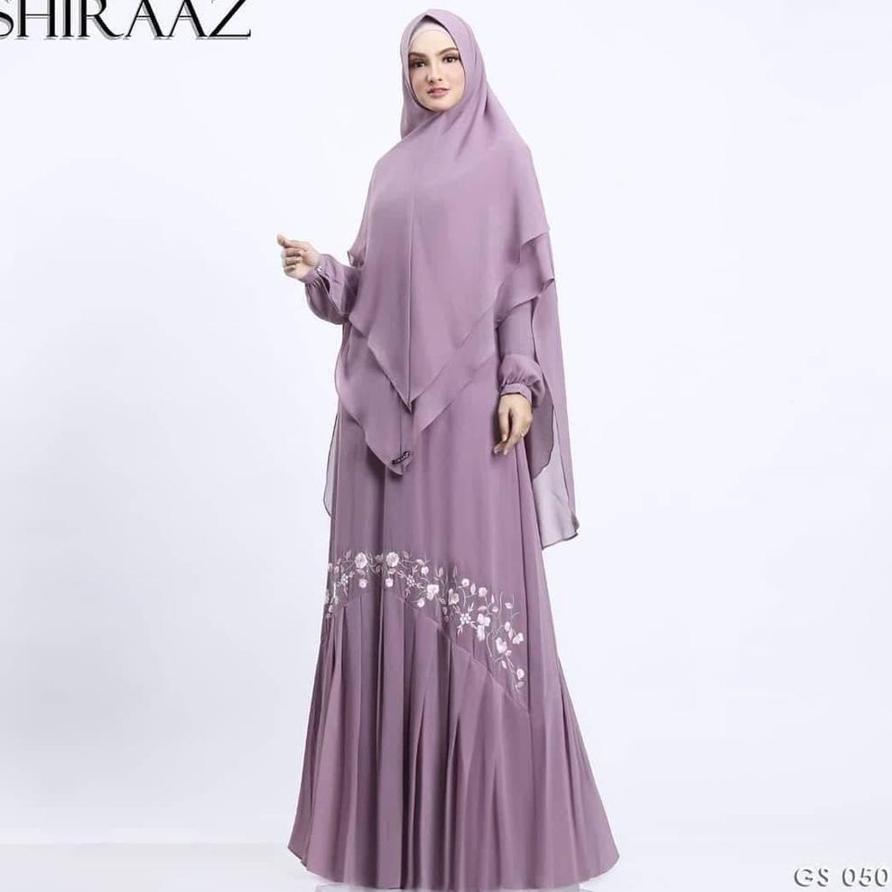 Shiraaz Syar'i Set 2 In 1 /  Gamis + Jilbab Ceruty Babydoll Premium Terbaru 2022 / Gamis Bordir Wani