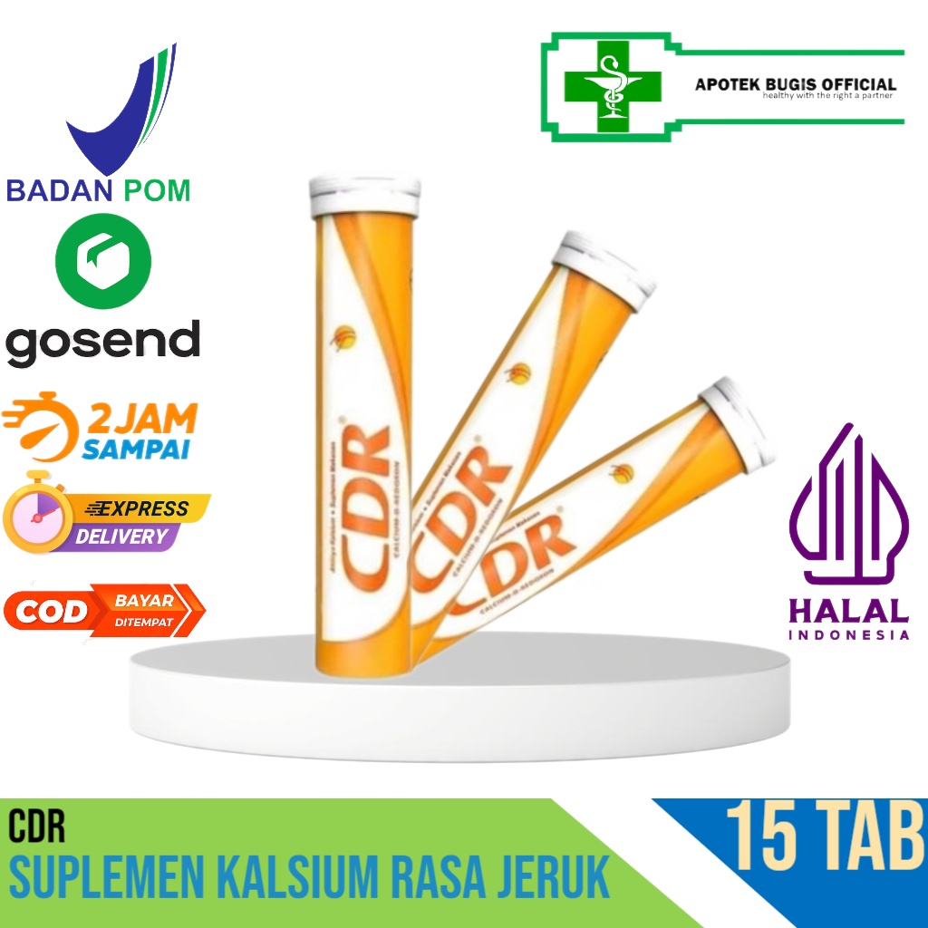 CDR Suplemen Kalsium Rasa Jeruk 15 Tablet