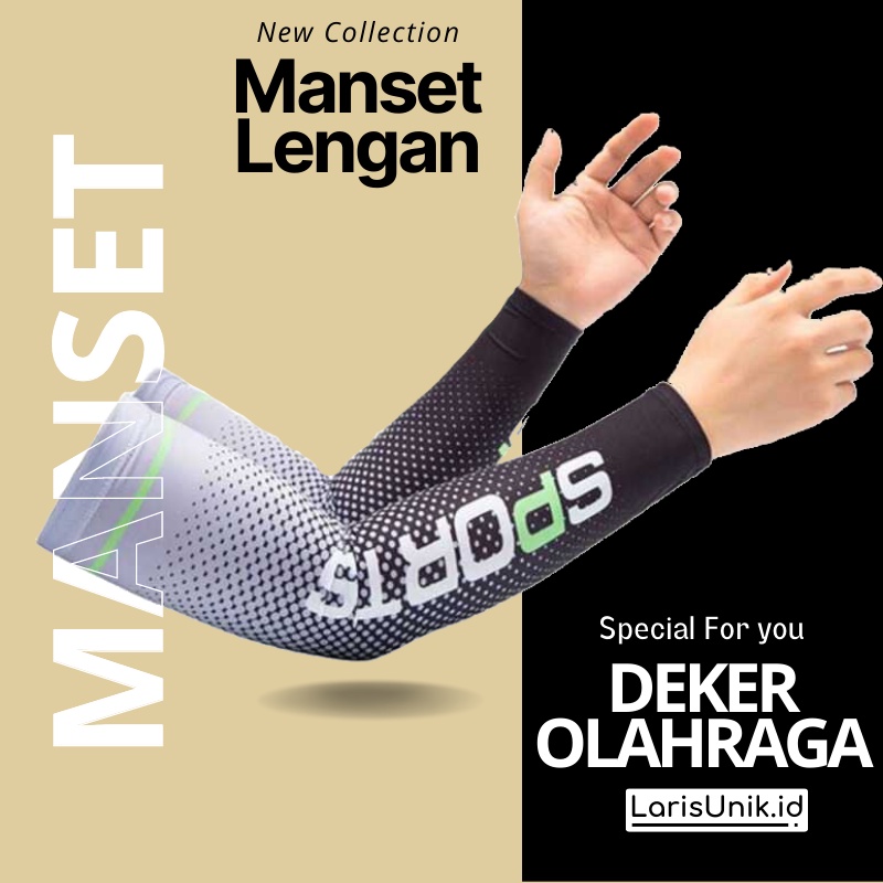 Manset Mangset Sarung Lengan Panjang Jumbo Deker Tangan Aksesoris Olahraga Kiper Futsal Sepak Bola Voly Voli Badminton Sepeda Lari Premium Tebal Adem Bahan Nilon Dekker Decker Tangan Lengan Jumbo Pria Wanita Cewek Cowok Olahraga Arm UV Protection Sleeve