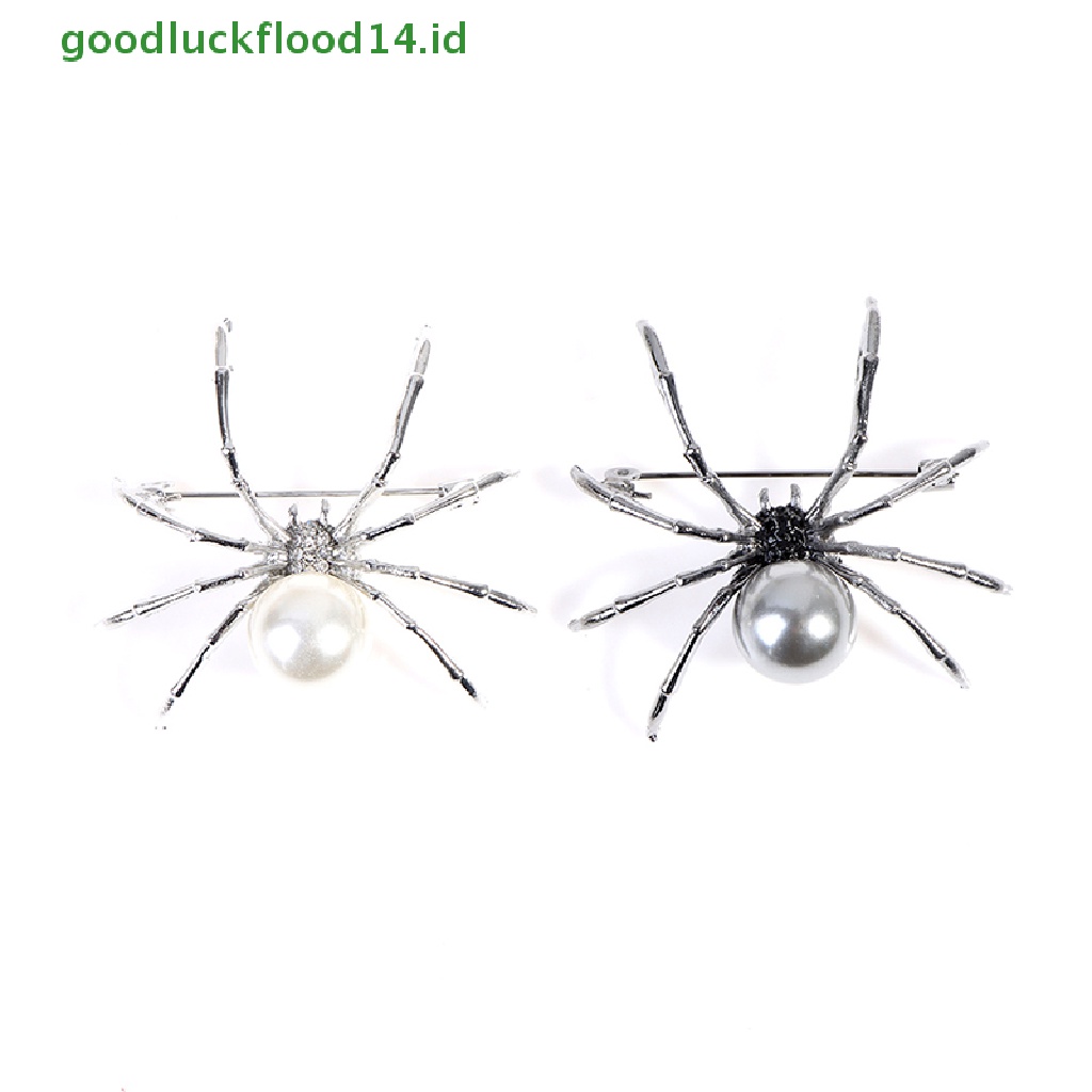 [GOOGFOUR] 1pc Spider Mutiara Bros Korsase Perempuan Hadiah Aksesoris Pria Fashion Perhiasan [TOP]