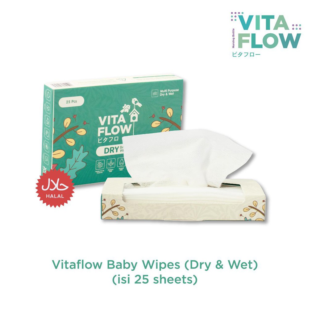 Vitaflow Dry tissue Bisa Sebagai Pengganti Kapas Aman Untuk Baby Bisa Basah Maupun Kering