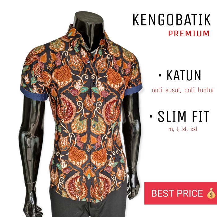 BATIK HAKUNA PRIA LENGAN PENDEK | KEMEJA BATIK PRIA SLIM FIT | BATIK PRIA KATUN PREMIUM