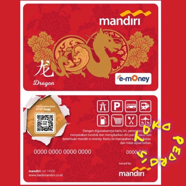 eMoney Mandiri Shio Naga (Dragon) ORI /Like eTOLL Tapcash Flazz or Brizzi