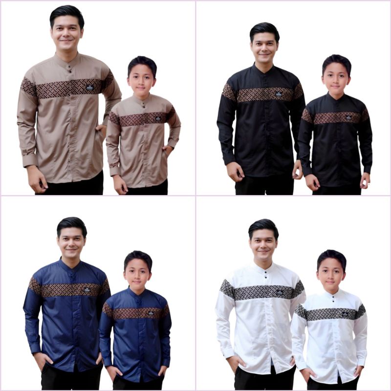 baju koko couple ayah dan anak laki laki premium baju koko kobata qynang size M L XL