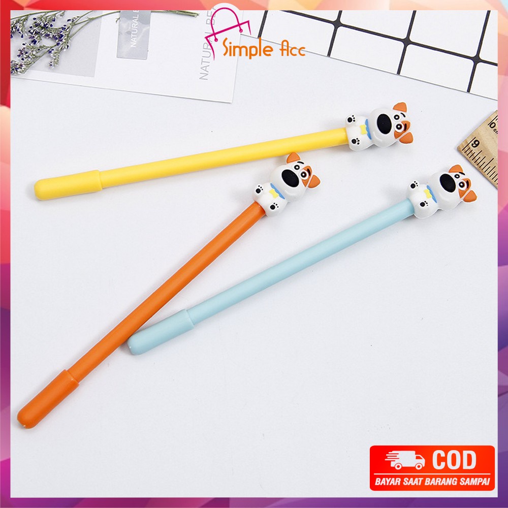 

DO-A47 Pulpen Gel Karakter Puppy Lucu 0.5mm Motif Polos Korean Style / Alat Tulis Pena Cair Doggie Perlengkapan Sekolah Kantor Ballpoint Import