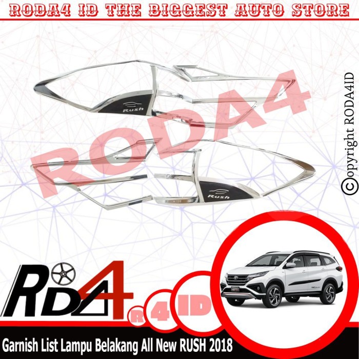 Garnish List Lampu Belakang All New Rush 2018 Full Chrome