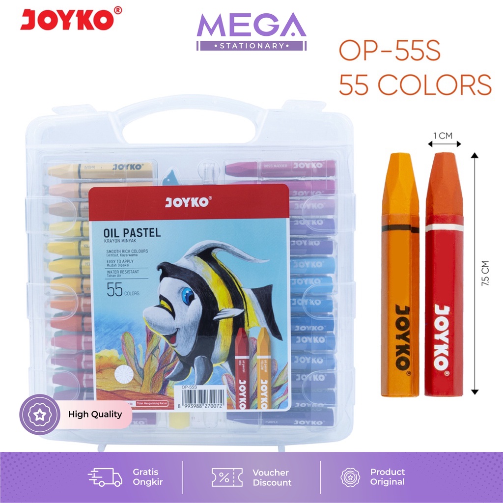 

Crayon Oil Pastel Joyko 55 Warna