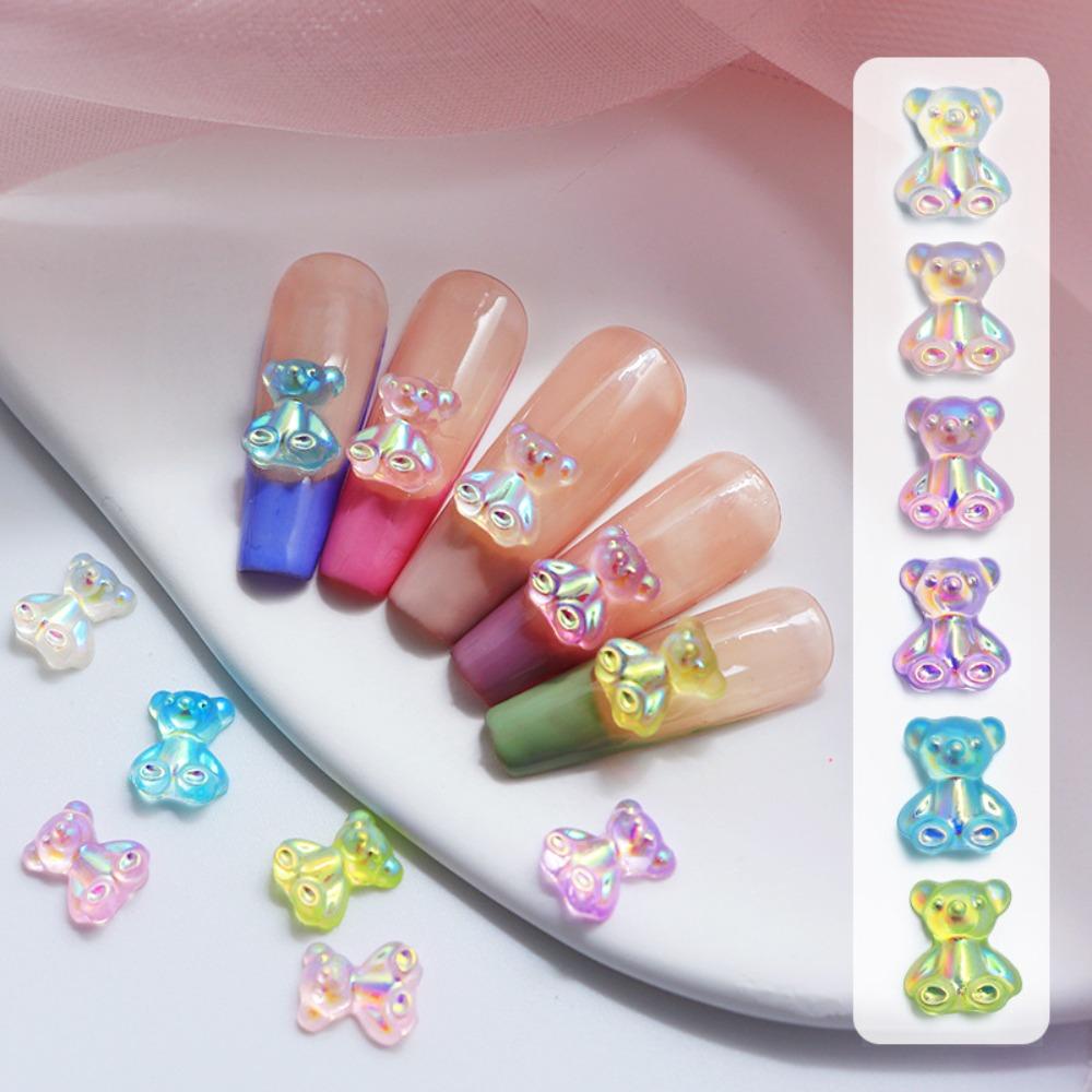 Mxbeauty Beruang Dekorasi Kuku Wanita Lucu Manicure Aksesoris Hiasan Kuku Jepang Nail Art 3D Nail Jewelry