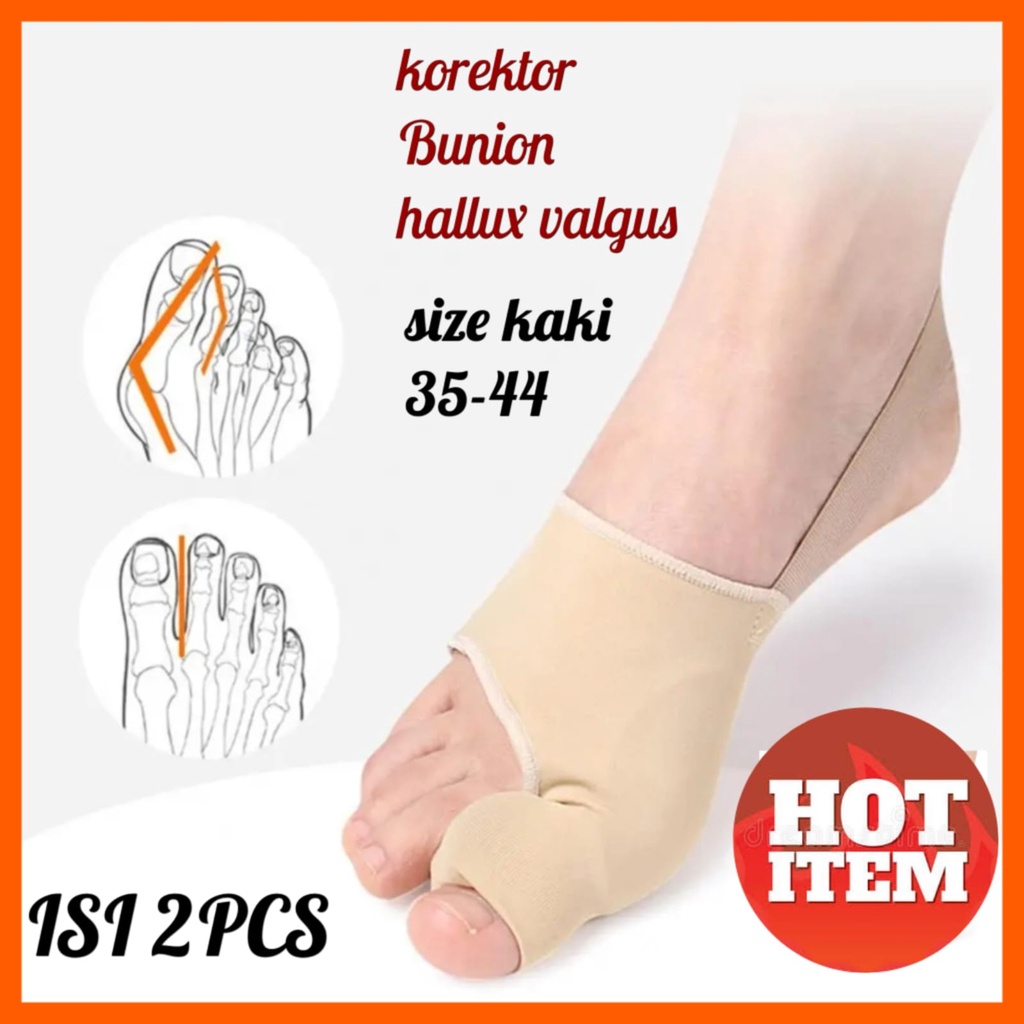 SEPASANG BUNION CORRECTOR INSOLE HALLUX VALGUS BAHAN KAIN DENGAN GEL