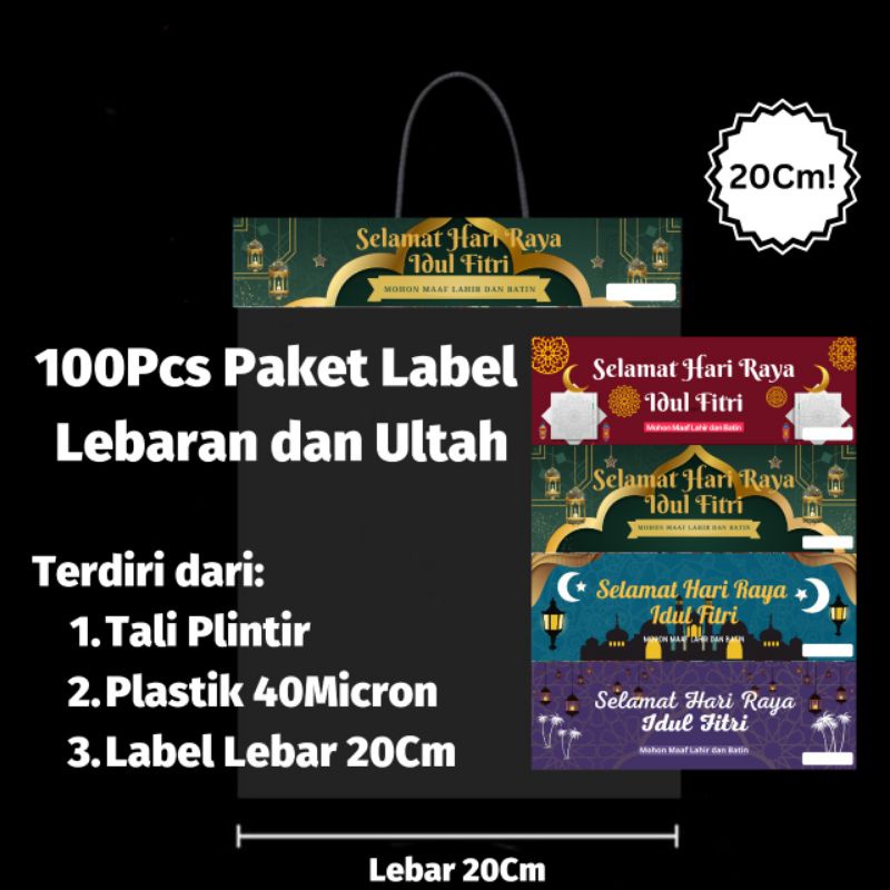 

[100Pasang] Plastik Label Ukuran 20Cm Ulang Tahun dan Label Lebaran Plastik idul Fitri Murah Peluang Bisnis Amplop Lebaran
