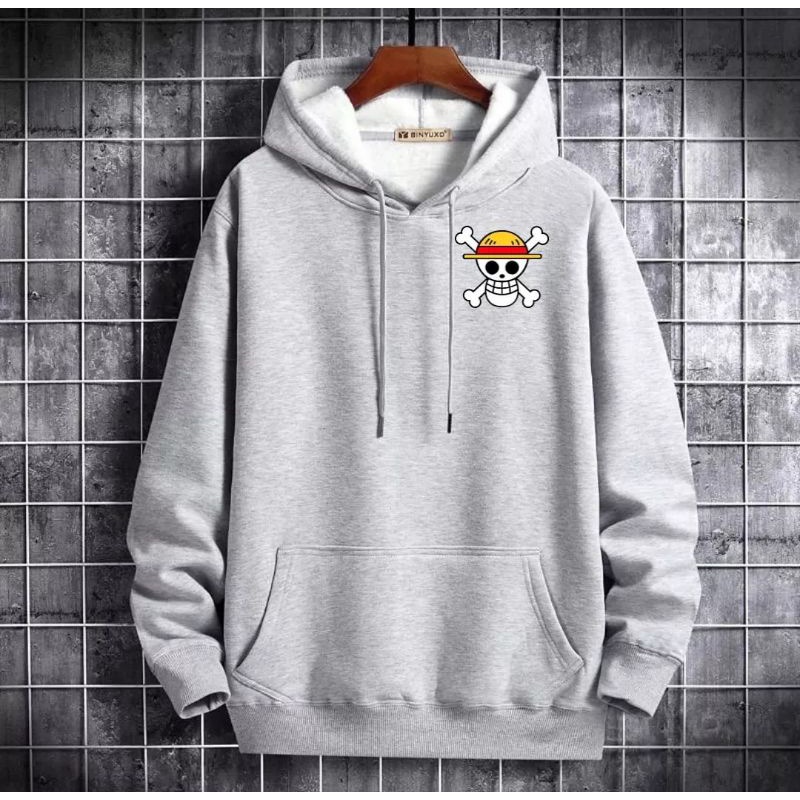 Hoodie bahan flecce Logo Luffy silang pria wanita termurah