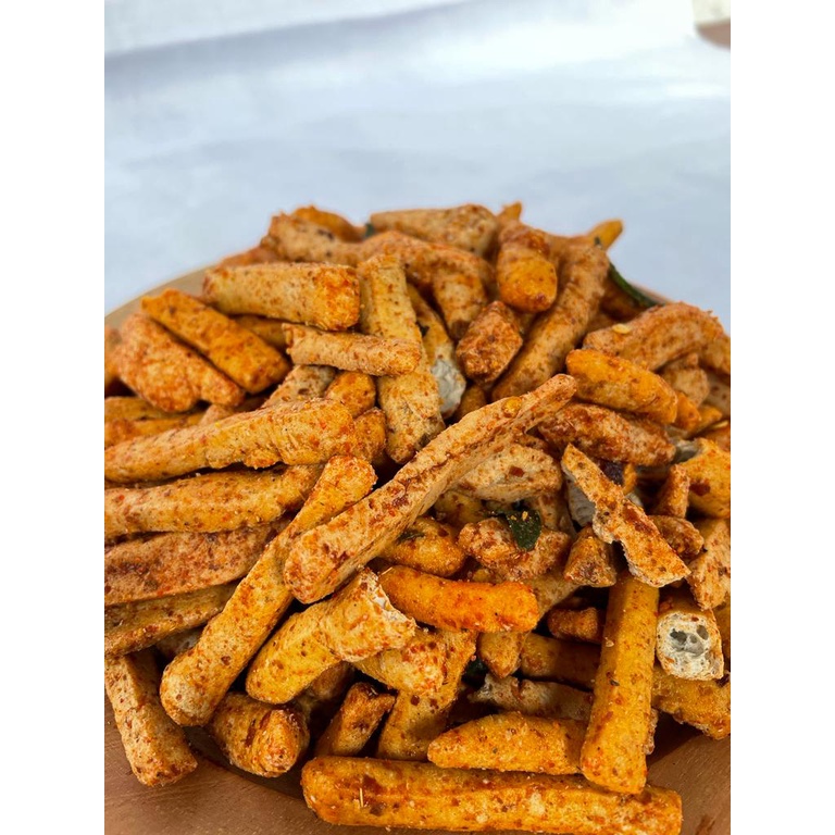 Basreng stik pedas 250 grm daun jeruk kualitas premium camilan pedas lidah bakso goreng kemasan