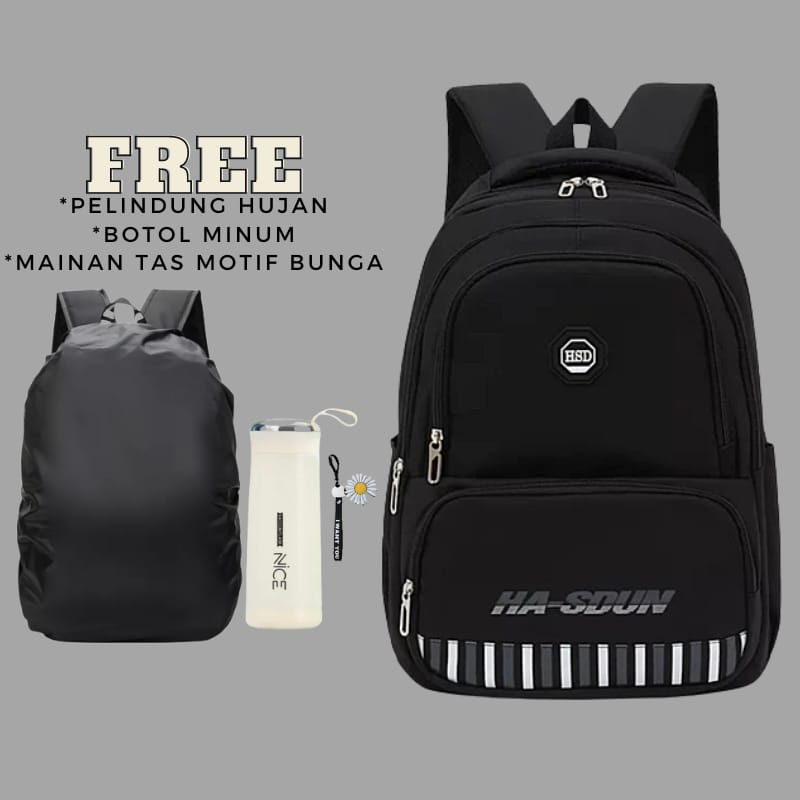 Tas Ransel &quot;HA-SDUN&quot;Backpack sekolah Weibo Unisex/Ransel Sekolah Kualiti/TAS ANAK RANSEL SEKOLAH PREMIUM TEBAL 5344 DAPAT GANTUNGAN