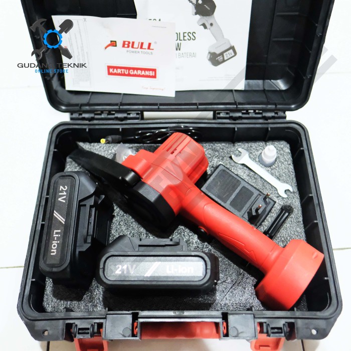 Mesin Gergaji Rantai Tangan Mini BATERAI 4&quot; BL504 BULL / CORDLESS Mini Chainsaw 4 Inch Potong Kayu BL 504 BULL