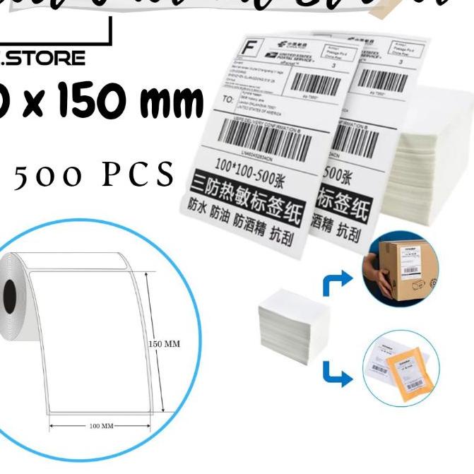 

Terlaris!! Kertas Thermal Sticker/Label sticker thermal 100 x 150 MM Barcode UK A6 Murah GT7,,