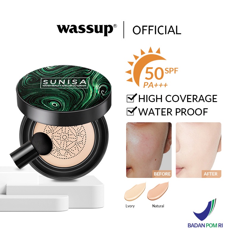【BPOM】WASSUP BIOAQUA x Sunisa Air Cushion bedak sunisa cushion waterproof original BB Cream CC Cushi