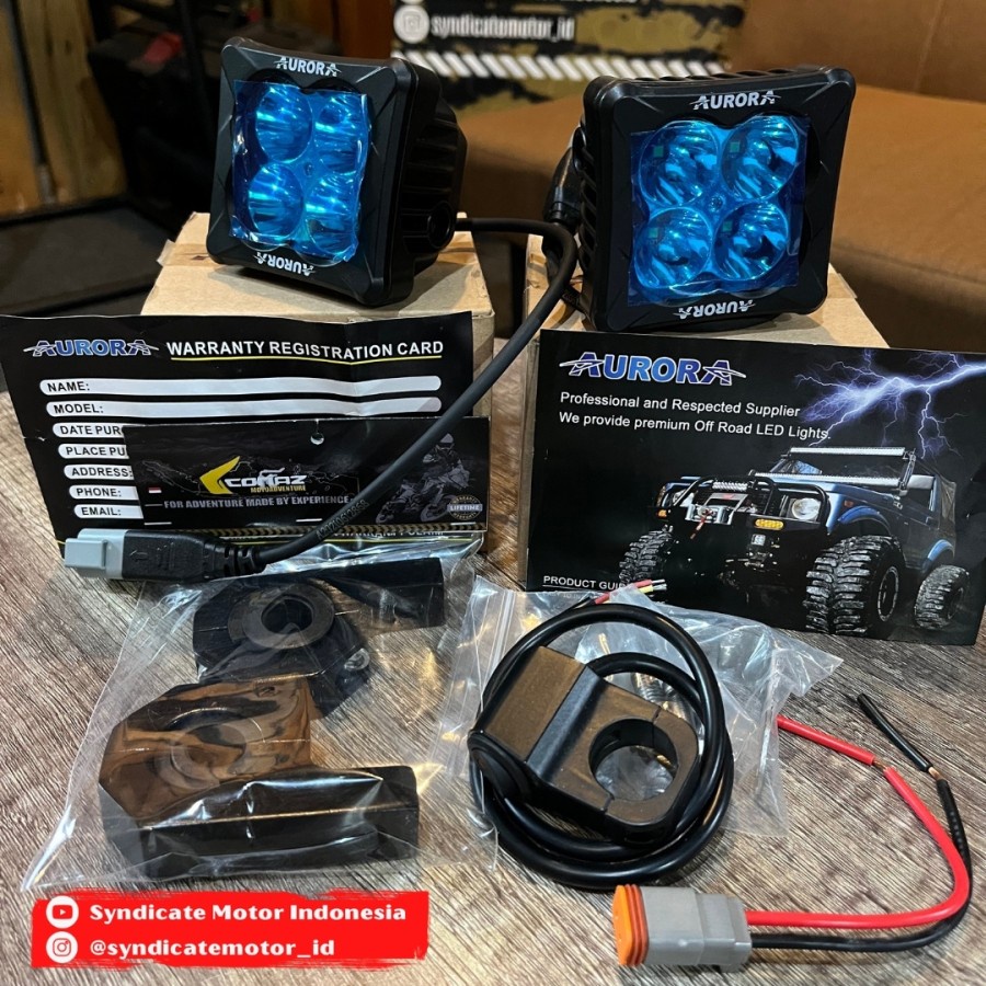 Lampu Spotlight AURORA 20W 4Led offroad motorcycle