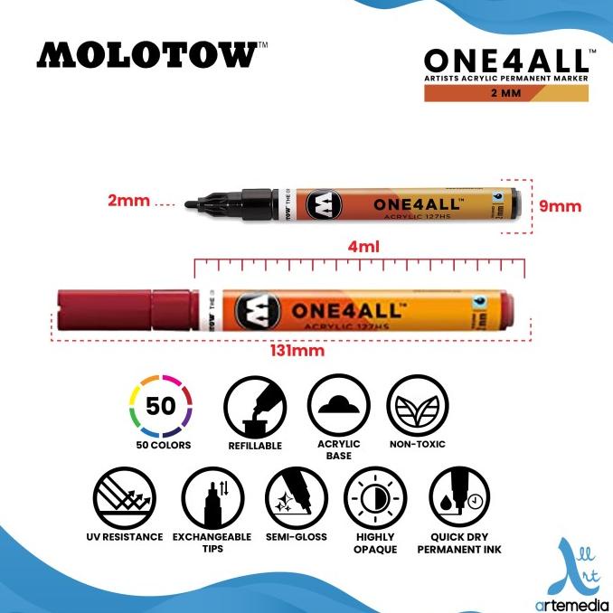 

Spidol Permanen Warna Molotow One4All 2mm Acrylic Paint Marker - 2/2 HARGA DISKON