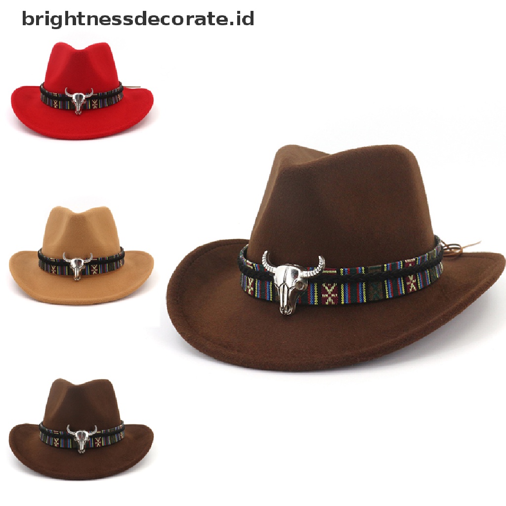 [Birth] Topi Koboi Gaya Stetson Fedora100% Wool Matahari Musim Panas Barat Riding Wide Brim Cap  [ID] Baju Kaos Distro Pria Wanita Lengan Panjang [ID]