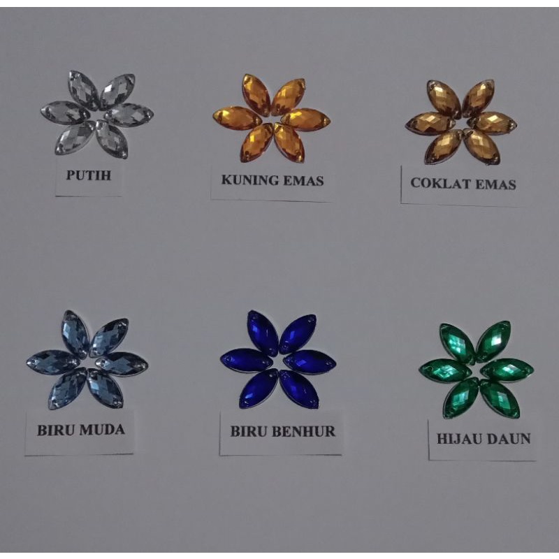 Payet kristal jahit diamond mata 7*15 Grade A / 12 biji