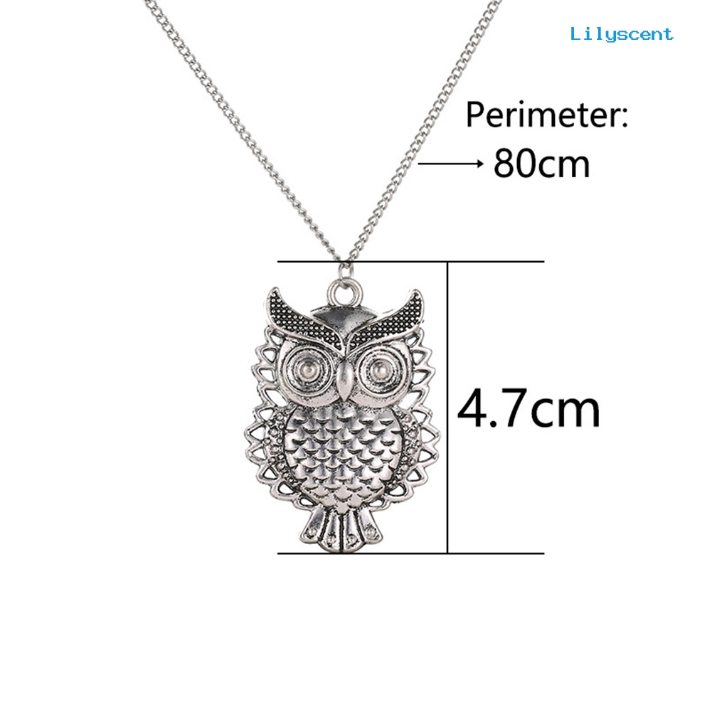 Ls Wanita Vintage Lucu Hollow Owl Hewan Liontin Panjang Kalung Sweater Rantai Perhiasan