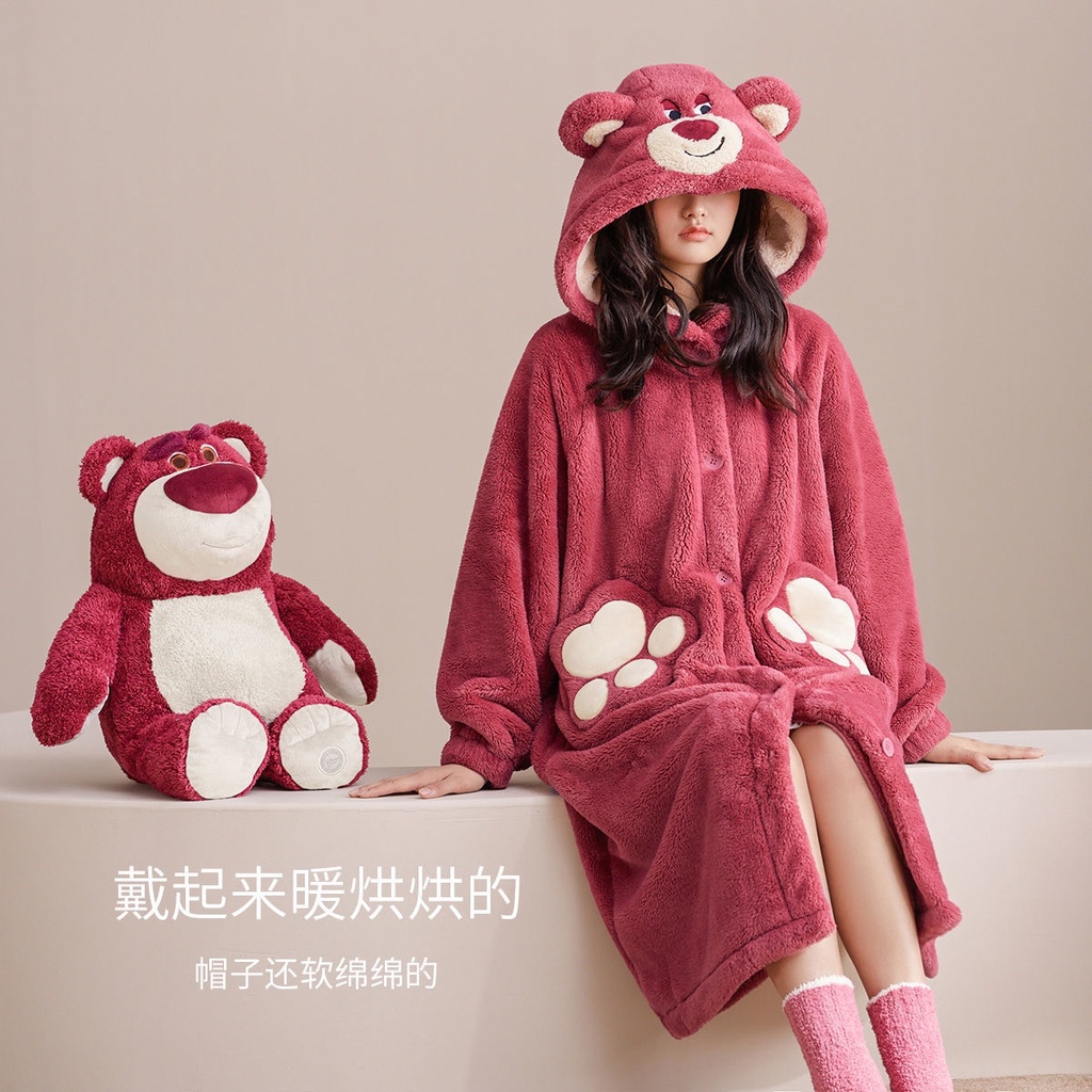 BAJU KOSTUM ONESIE PIYAMA LOTSO TOY STORY YUKATA MODEL DRESS GAUN ROK BERUANG MERAH STROBERI KIGURUMI COSPLAY PESTA IMPOR